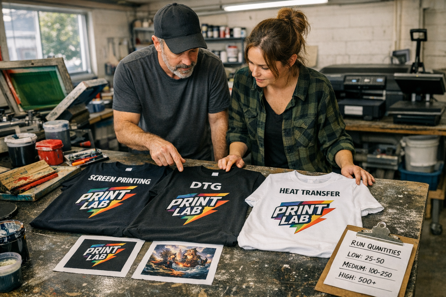 Verschillende druktechnieken voor t-shirt bedrukken