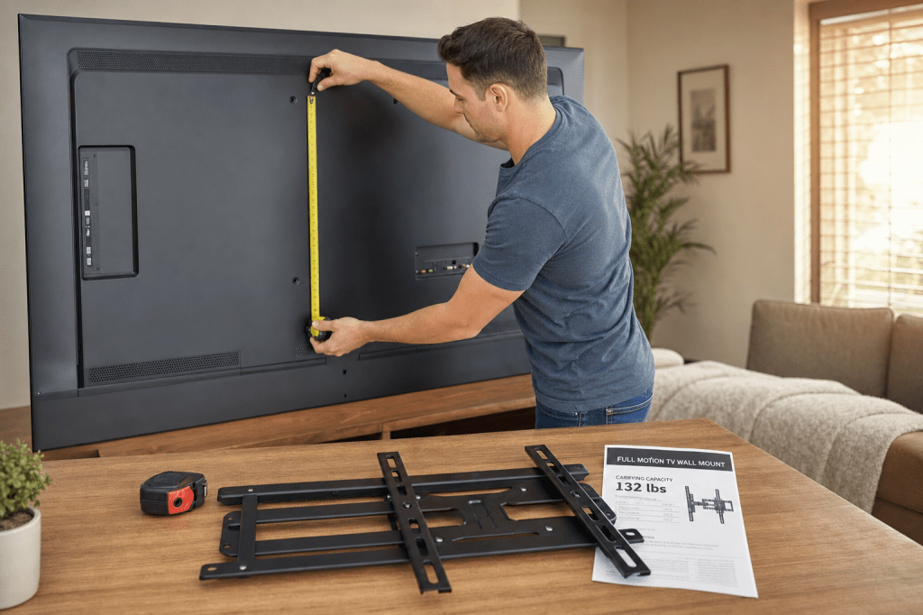 Welke VESA-maat en draagkracht heeft mijn 75 inch tv nodig om de juiste tv beugel te kiezen?
