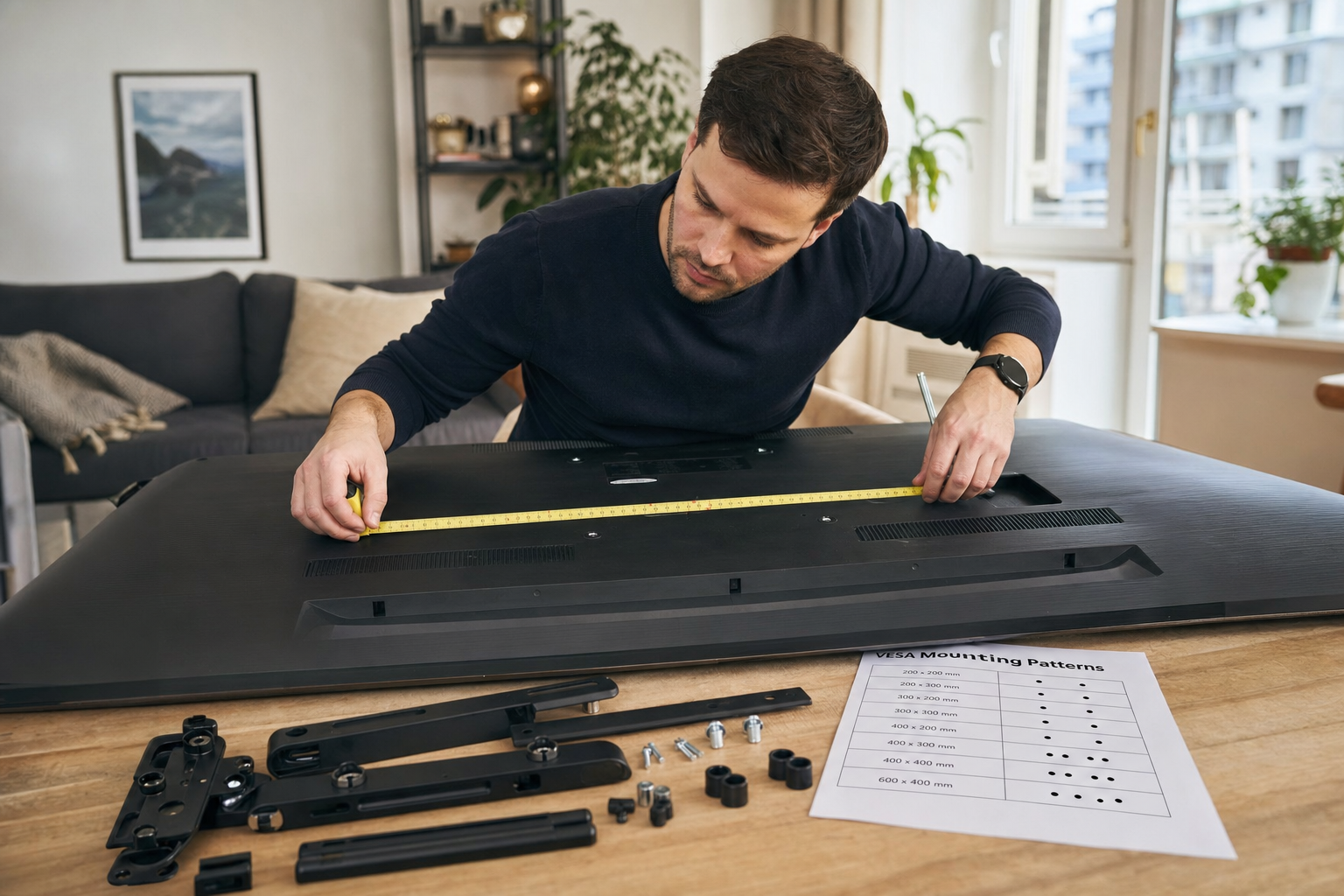 TV wandhalterung 55 zoll VESA maat bepalen
