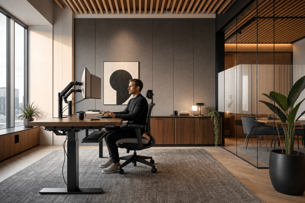 Hoe combineer je luxe kantoorinrichting met akoestiek en ergonomie voor een stille, productieve werkplek?
